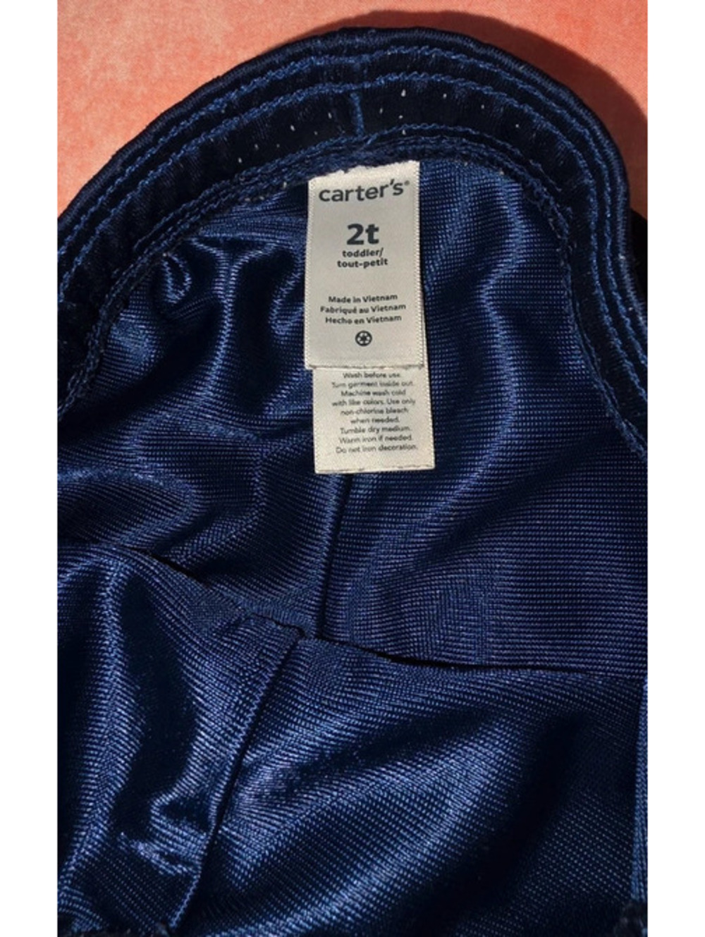 Carter's 2T Navy White Solid Mesh Athletic Shorts Drawstring Elastic Polyester